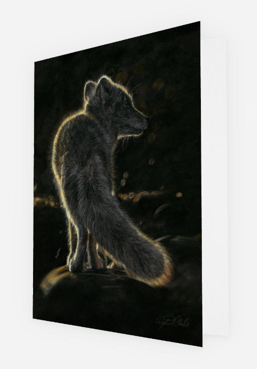 Greeting Card 'Light After Darkness' Arctic Fox image 1