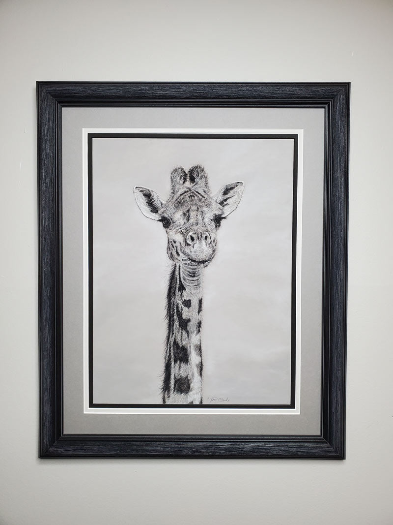 'Stretch and See' Original pastel giraffe artwork image 5