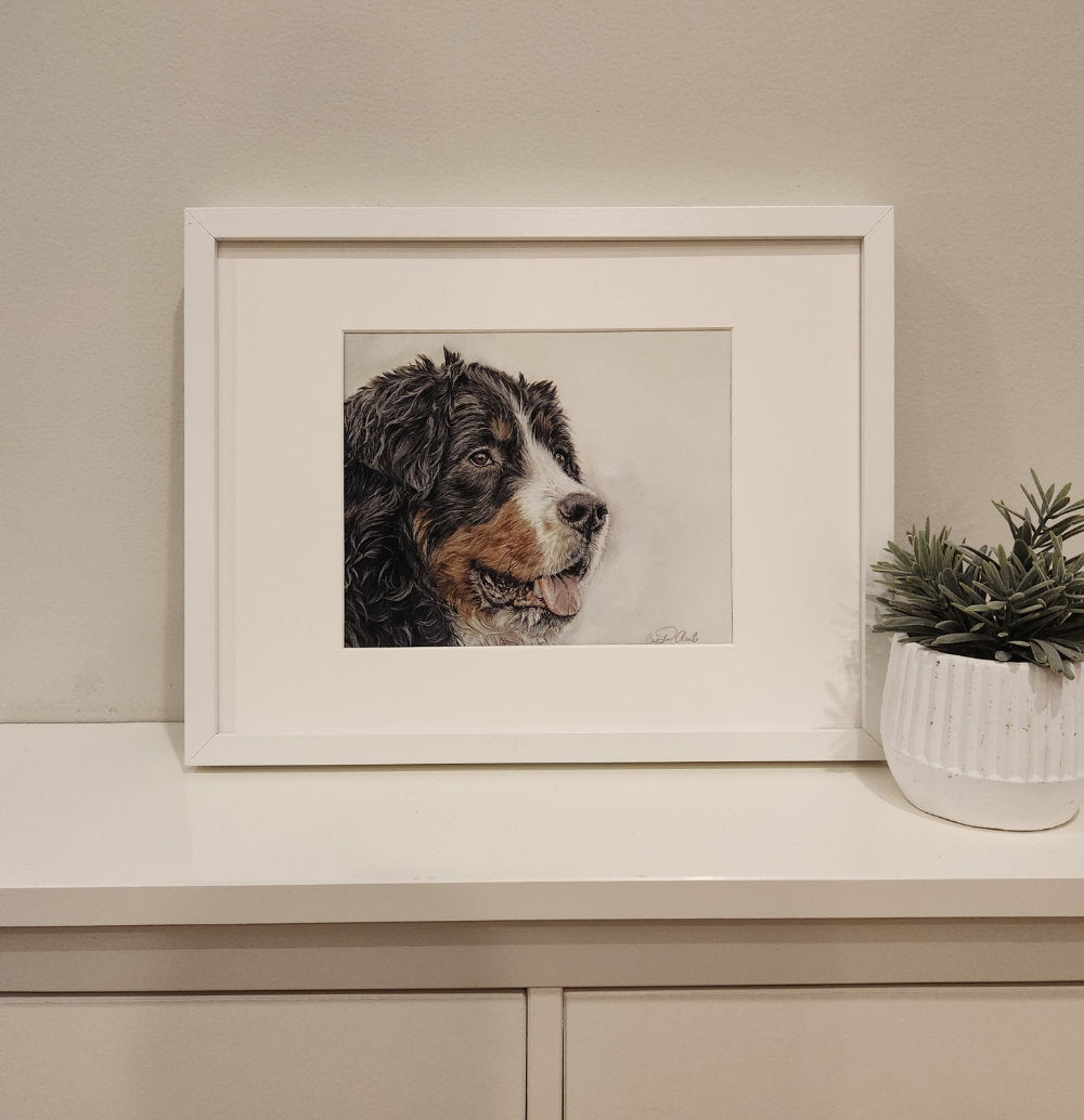 Bernese Mountain Dog Fine Art Giclee Print 'Sweet Smiles' image 0