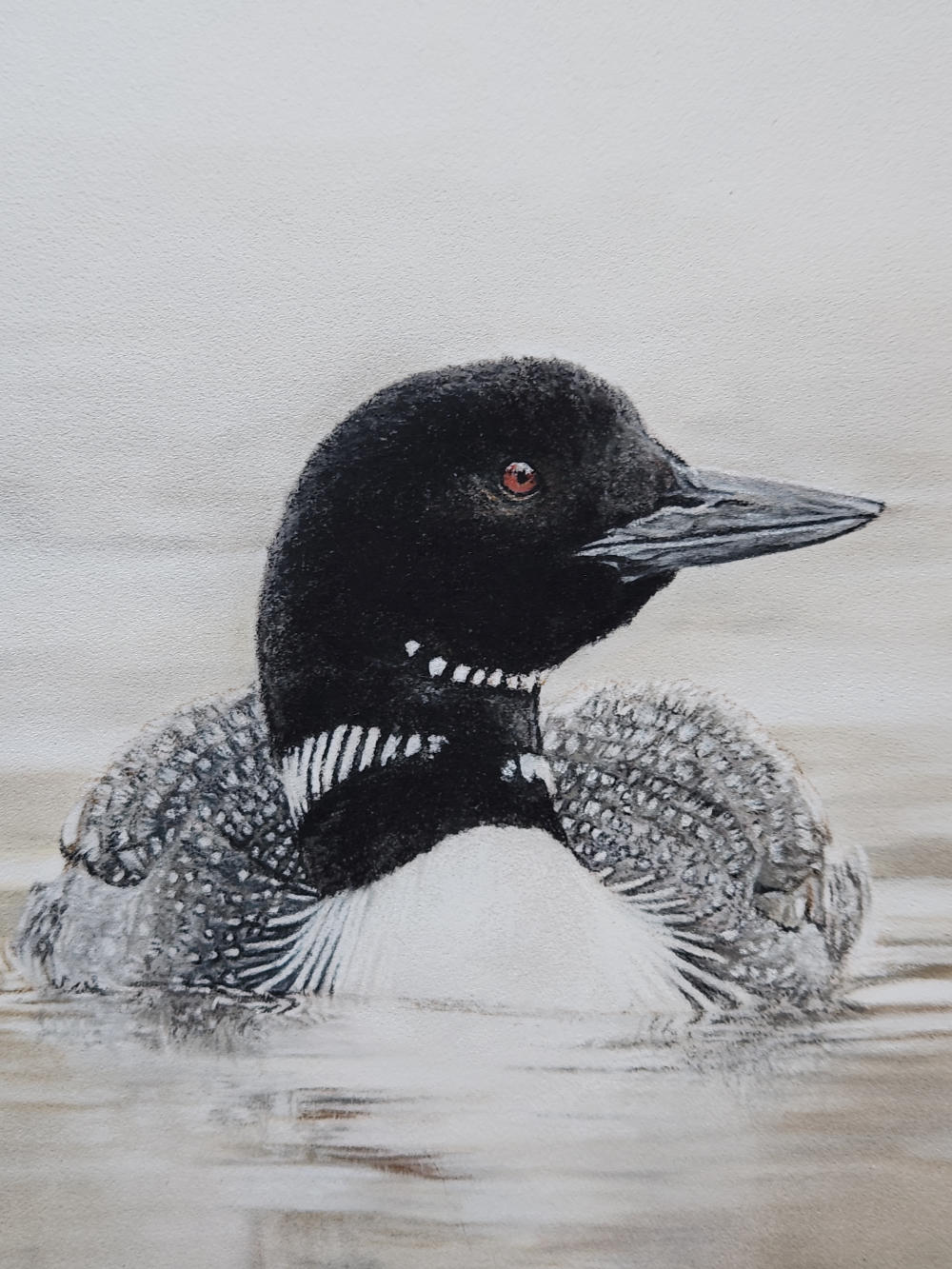 'Where the Stillness Begins' Original Loon pastel artwork image 1