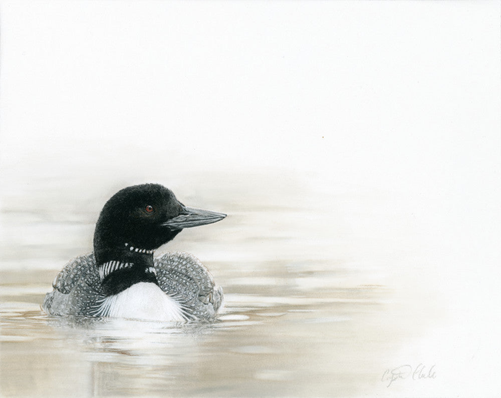 'Where the Stillness Begins' Original Loon pastel artwork image 0