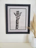 'Stretch and See' Original pastel giraffe artwork image 0