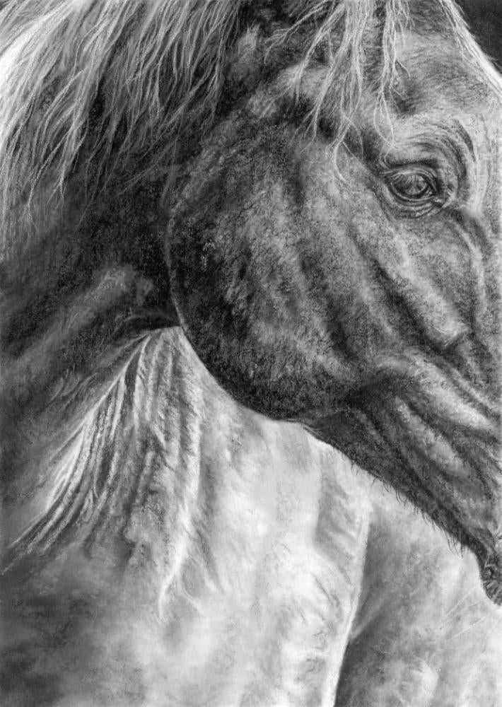 "Connection Beyond Words" 5x7" Pastel Original of horse