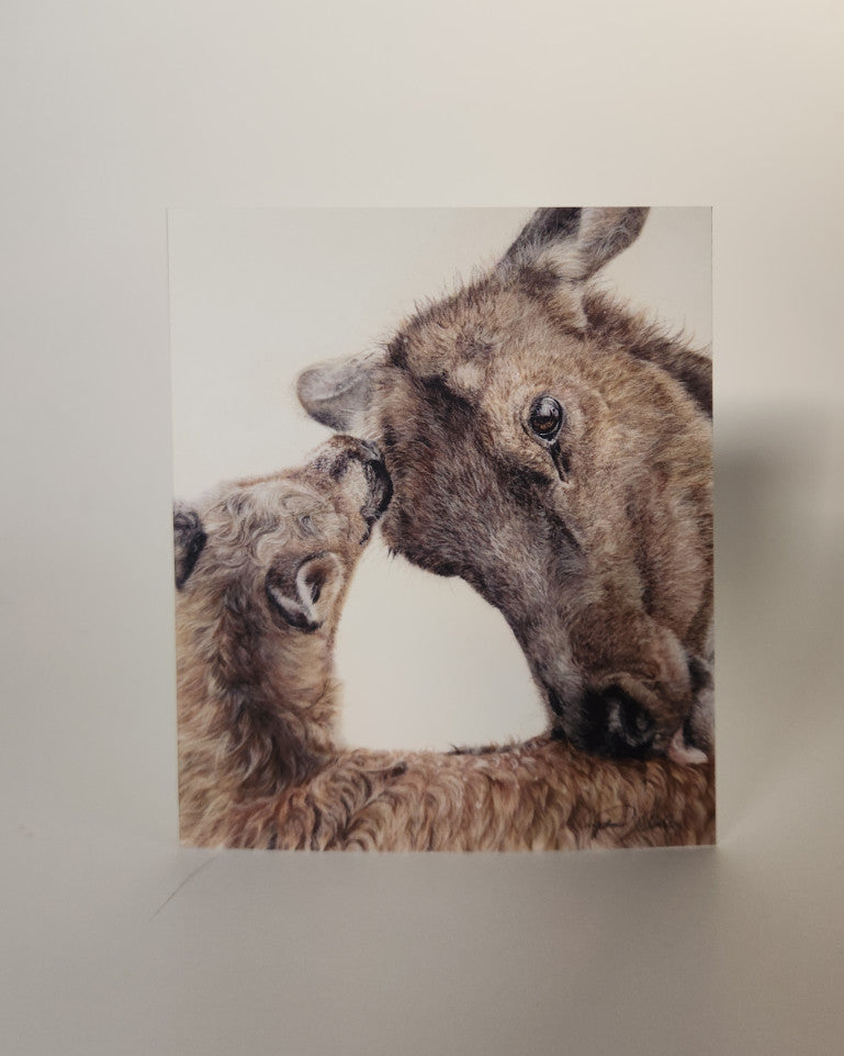 Greeting Card "I'll Love You Forever" Elk and calf image 1