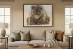 Fierce canvas hung in a room 