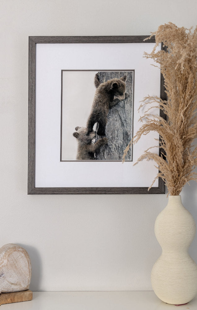 "With Me" 8x10" Framed Pastel Original of two Bear Cubs