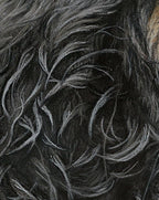 Close-up of textured pastel drawing of dog fur