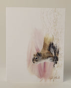 Drawing of squirrel greeting card