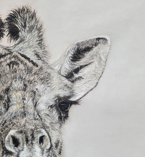 'Stretch and See' Original pastel giraffe artwork image 4