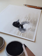 'Where the Stillness Begins' Original Loon pastel artwork image 5