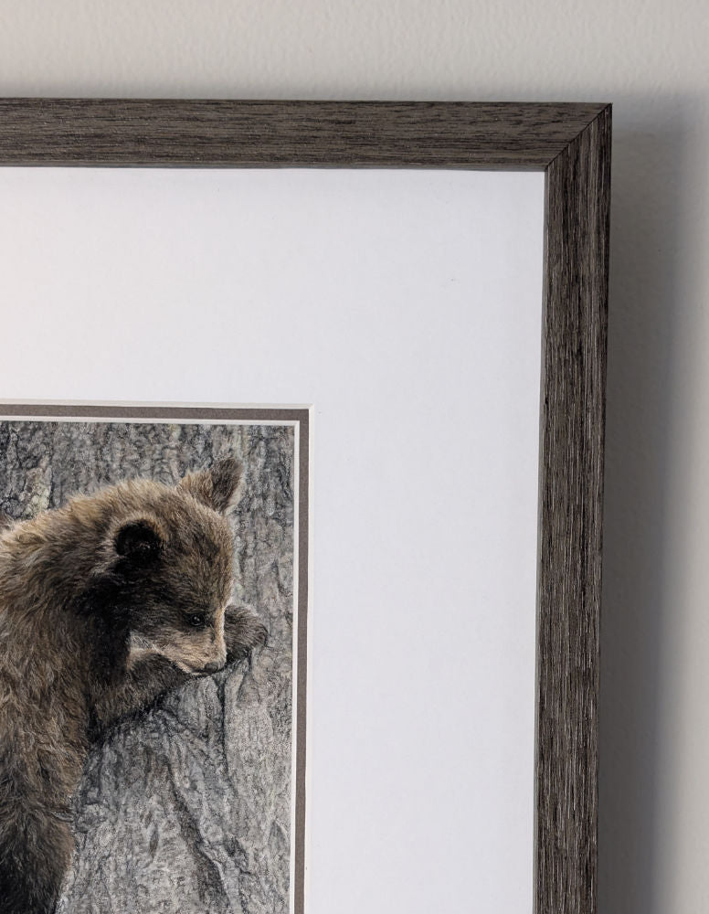"With Me" 8x10" Framed Pastel Original of two Bear Cubs