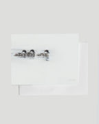 drawing of three ducklings swimming in water  greeting card