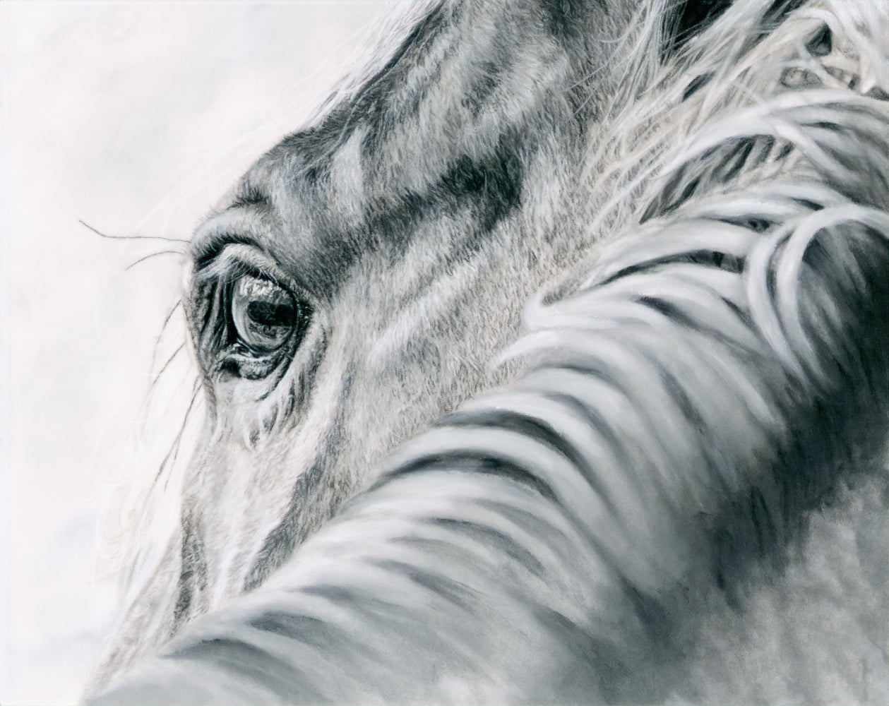 "A Glance from Eye to Eye'' 10x8" Framed Pastel Original image 3