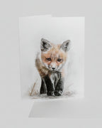 greeting card featuring a fox drawing