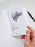 Greeting Card 'The Art of Landing' heron image 0